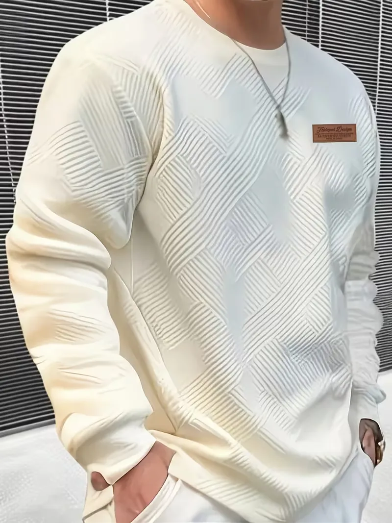 [Christmas Men's Gift] Christmas Men's Gift | Heavyweight Jacquard Sweatshirt | Crewneck Long Sleeve Casual Top